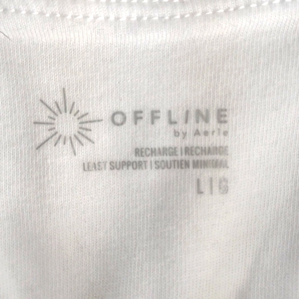 Offline by aerie White lined terry cloth sleeveless crop, size Large, NWT - Picture 6 of 10